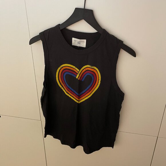 NWT Sol Angeles - Rainbow Heart Tank - Washed Black - Picture 1 of 4